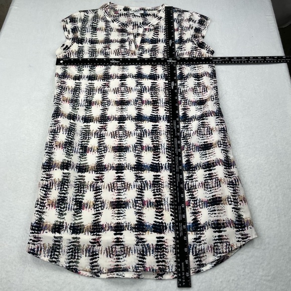 Katherine Barclay‎ Dress 6 Montreal Black Multicolor Print Shirt Shift Pockets - Picture 4 of 9
